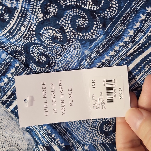 Sleep by Cacique blue and white Kaftan - Picture 6 of 6